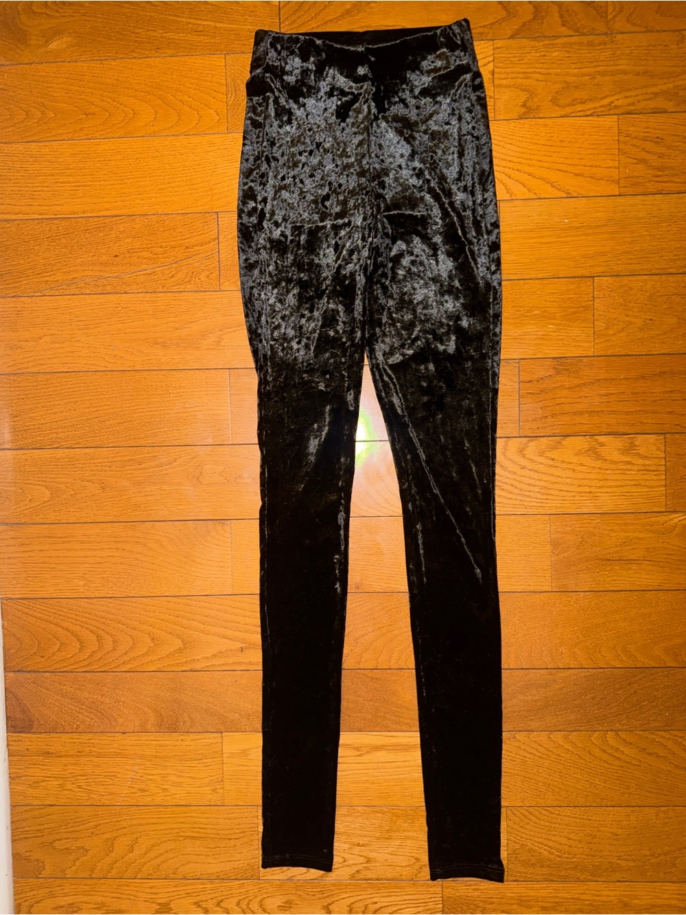 Zara Black Crushed Velvet Leggings